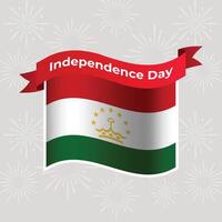 Tajikistan Wavy Flag Independence Day Banner Background vector