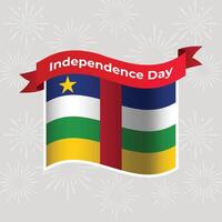 Central African Republic Wavy Flag Independence Day Banner Background vector