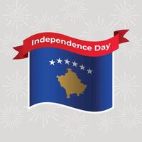 Kosovo Wavy Flag Independence Day Banner Background vector