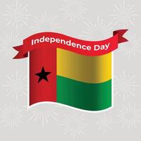 Guinea Bissau Wavy Flag Independence Day Banner Background vector