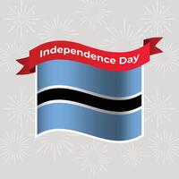 Botswana Wavy Flag Independence Day Banner Background vector