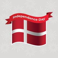 Denmark Wavy Flag Independence Day Banner Background vector