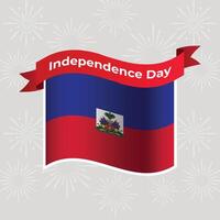 Haiti Wavy Flag Independence Day Banner Background vector