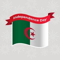 Algeria Wavy Flag Independence Day Banner Background vector