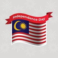 Malaysia Wavy Flag Independence Day Banner Background vector