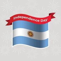 Argentina Wavy Flag Independence Day Banner Background vector