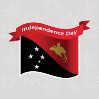 Papua New Guinea Wavy Flag Independence Day Banner Background vector