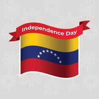 Venezuela Wavy Flag Independence Day Banner Background vector