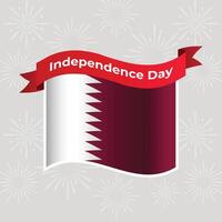 Qatar Wavy Flag Independence Day Banner Background vector