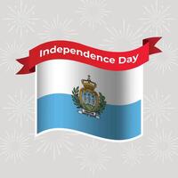 San Marino Wavy Flag Independence Day Banner Background vector