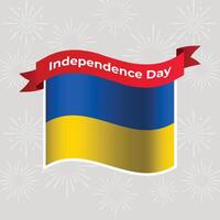 Ukraine Wavy Flag Independence Day Banner Background vector