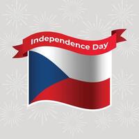 Czech Republic Wavy Flag Independence Day Banner Background vector