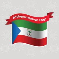 Equatorial Guinea Wavy Flag Independence Day Banner Background vector