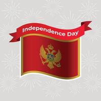 Montenegro Wavy Flag Independence Day Banner Background vector