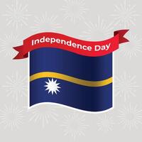 Nauru Wavy Flag Independence Day Banner Background vector