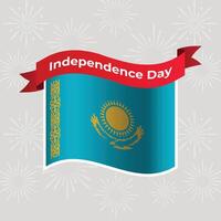 Kazakhstan Wavy Flag Independence Day Banner Background vector