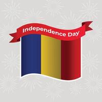 Romania Wavy Flag Independence Day Banner Background vector