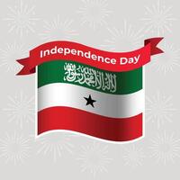 Somaliland Wavy Flag Independence Day Banner Background vector
