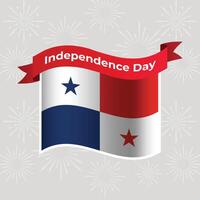 Panama Wavy Flag Independence Day Banner Background vector