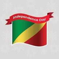 Republic of the Congo Wavy Flag Independence Day Banner Background vector