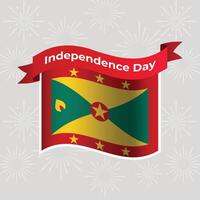 Grenada Wavy Flag Independence Day Banner Background vector