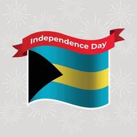 Bahamas Wavy Flag Independence Day Banner Background vector