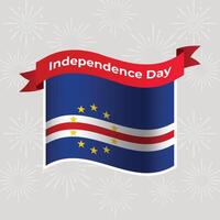 Cape Verde Wavy Flag Independence Day Banner Background vector