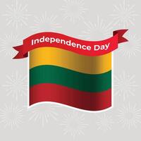 Lithuania Wavy Flag Independence Day Banner Background vector