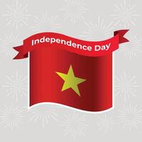 Vietnam Wavy Flag Independence Day Banner Background vector