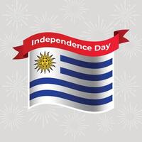 Uruguay Wavy Flag Independence Day Banner Background vector