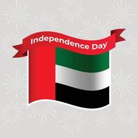 United Arab Emirates Wavy Flag Independence Day Banner Background vector