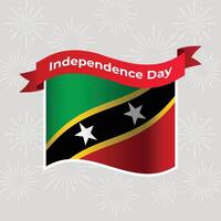 Saint kitts and Nevis Wavy Flag Independence Day Banner Background vector