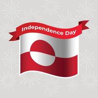 Greenland Wavy Flag Independence Day Banner Background vector