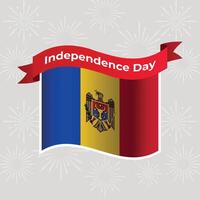 Moldova Wavy Flag Independence Day Banner Background vector