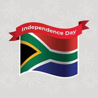 South Africa Wavy Flag Independence Day Banner Background vector