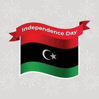 Libya Wavy Flag Independence Day Banner Background vector