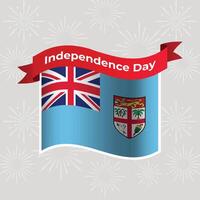 Fiji Wavy Flag Independence Day Banner Background vector