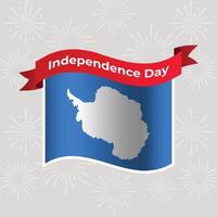 Antarctica Wavy Flag Independence Day Banner Background vector