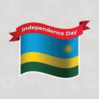 Rwanda Wavy Flag Independence Day Banner Background vector