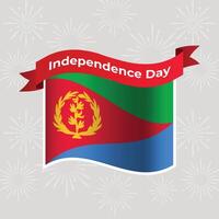 Eritrea Wavy Flag Independence Day Banner Background vector