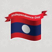 Laos Wavy Flag Independence Day Banner Background vector