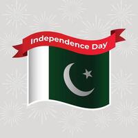 Pakistan Wavy Flag Independence Day Banner Background vector