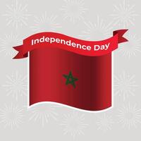 Morocco Wavy Flag Independence Day Banner Background vector