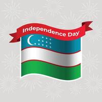 Uzbekistan Wavy Flag Independence Day Banner Background vector