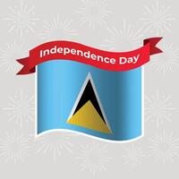 Saint Lucia Wavy Flag Independence Day Banner Background vector