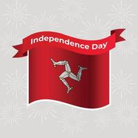 Isle of Man Wavy Flag Independence Day Banner Background vector