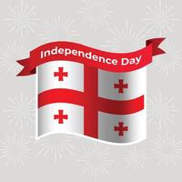 Georgia Wavy Flag Independence Day Banner Background vector