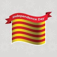 Catalonia Wavy Flag Independence Day Banner Background vector
