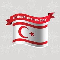 Northern Cyprus Wavy Flag Independence Day Banner Background vector