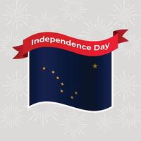 Alaska Wavy Flag Independence Day Banner Background vector